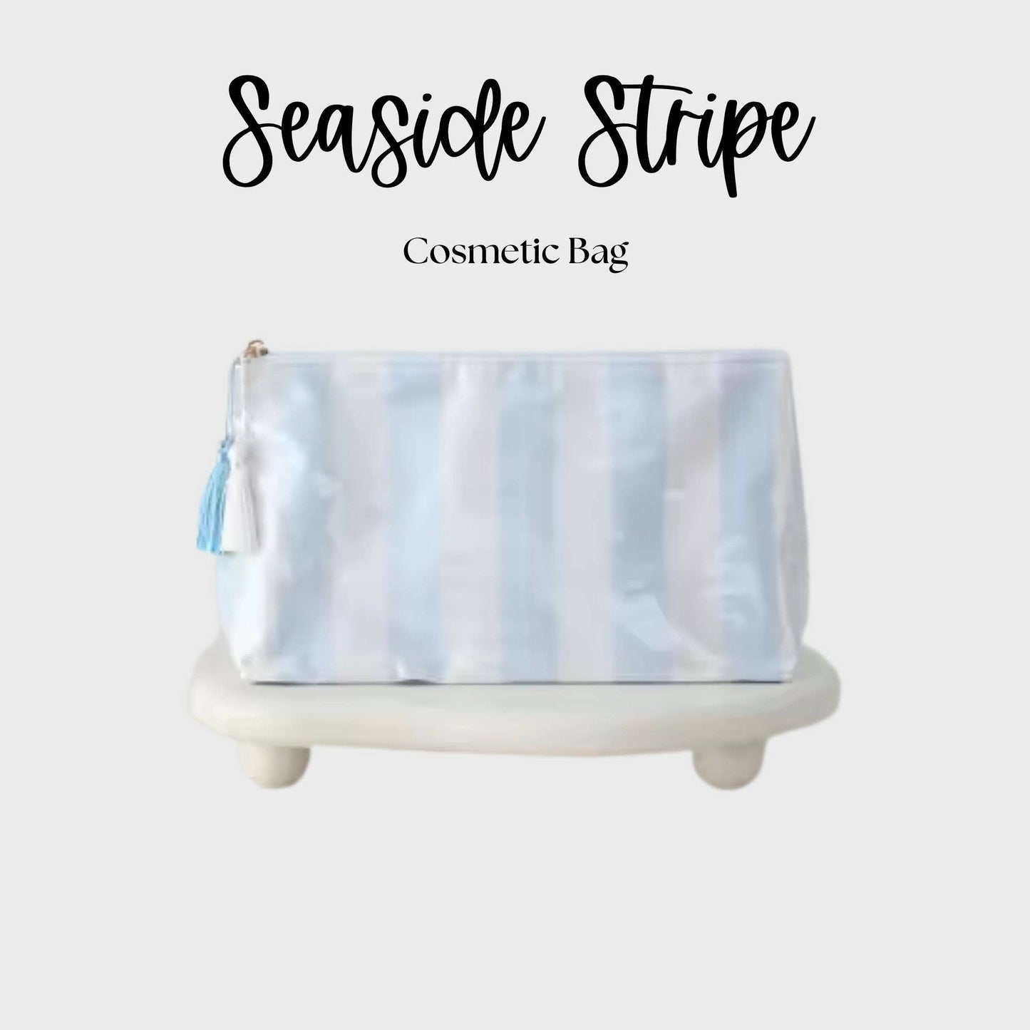 Southern My Sass - Waterproof Cosmetic Case PVC Make up Bag Seaside Stripes