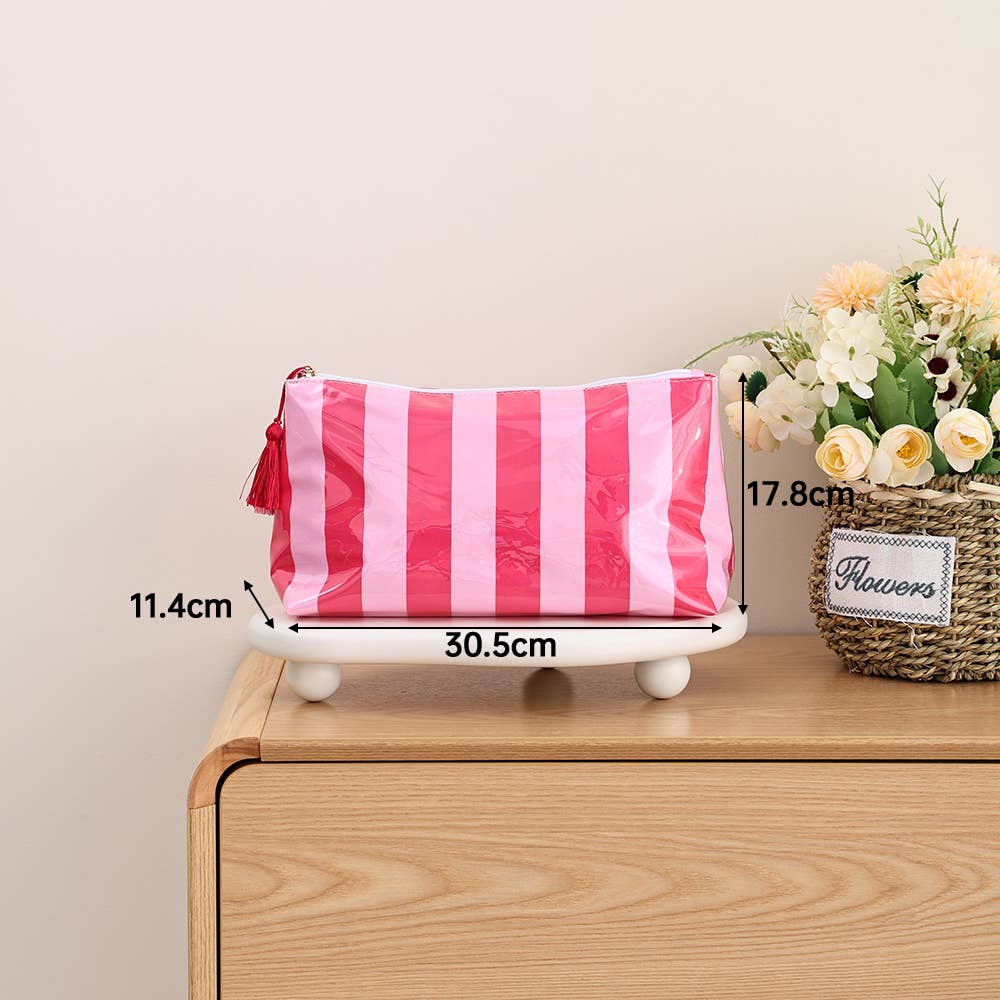 Southern My Sass - Waterproof Cosmetic Case PVC Make up Bag Fun Stripes