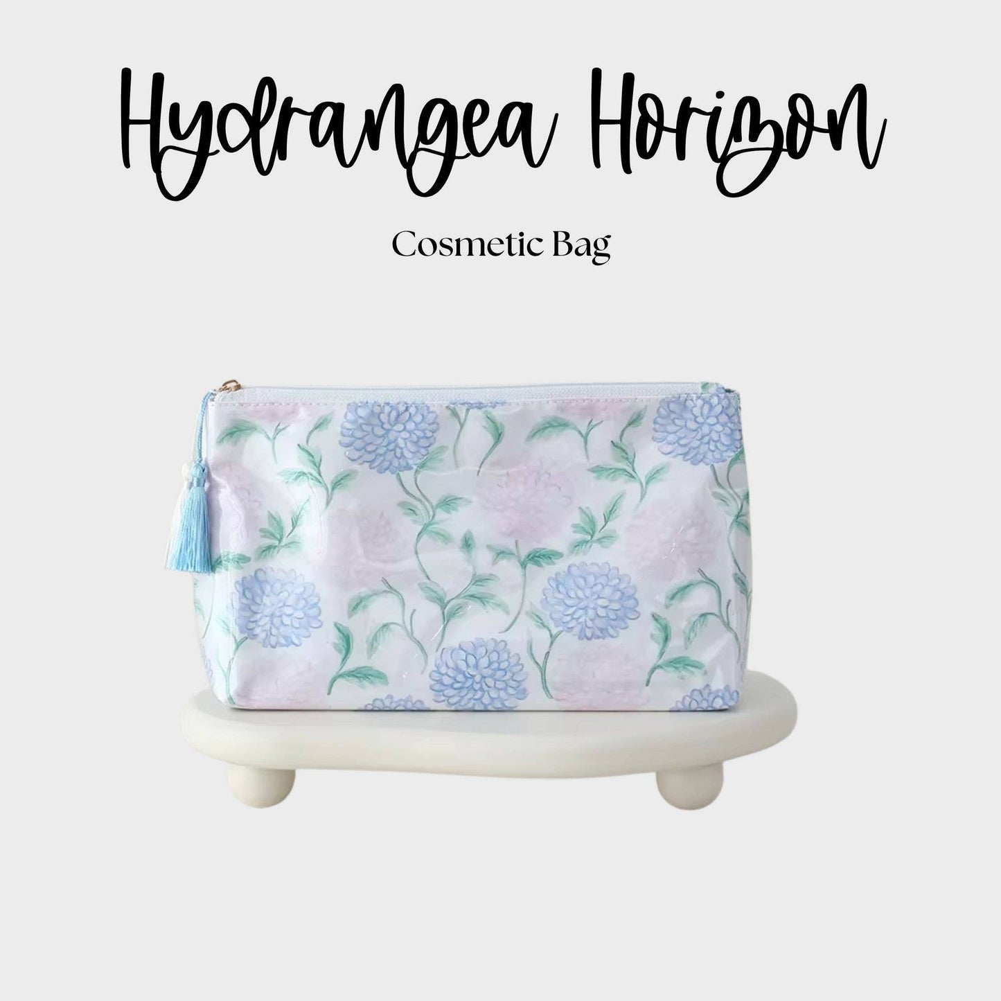 Southern My Sass - Waterproof Cosmetic Case PVC Make up Bag Hydrangea Horizon