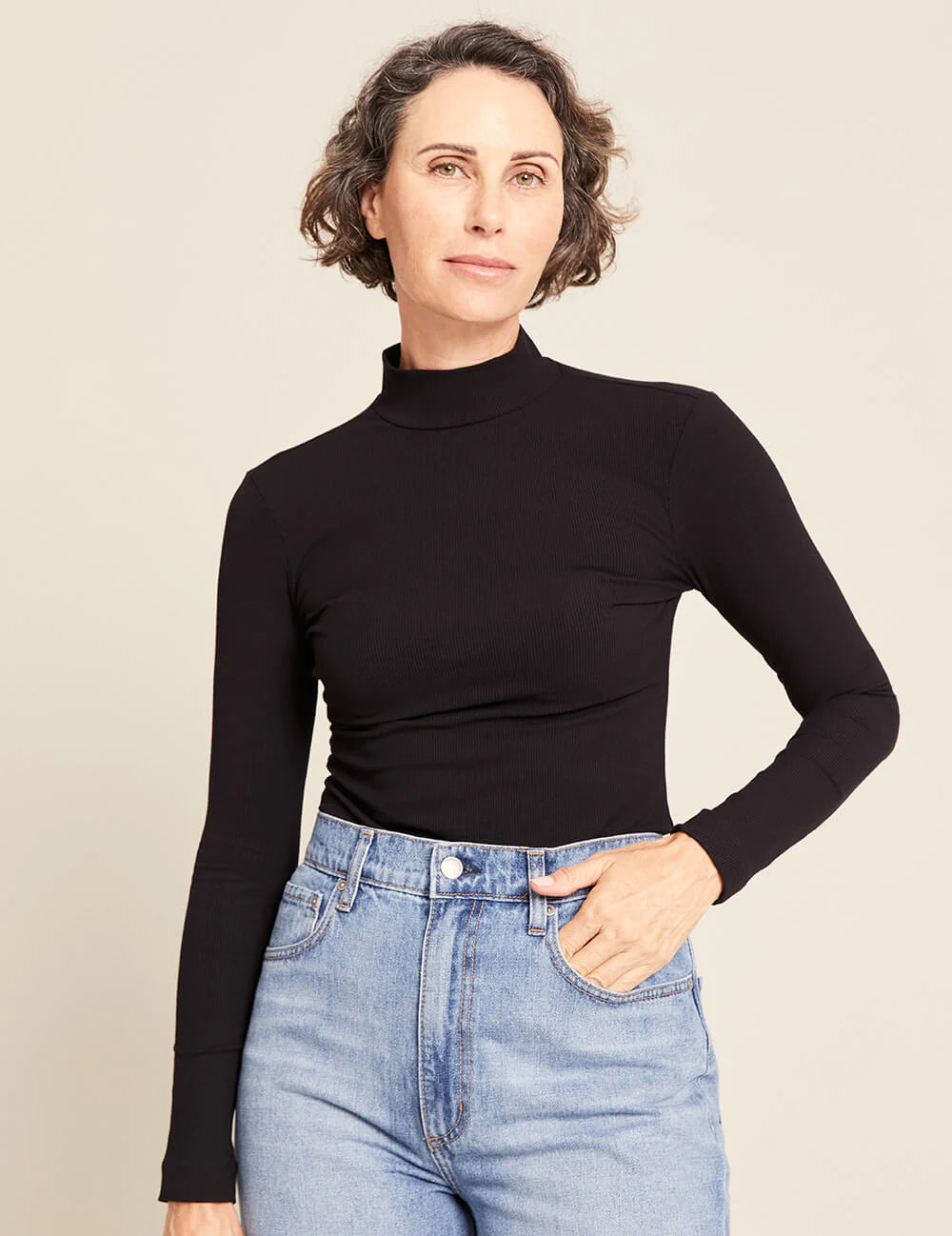 Women's Ribbed Turtleneck Top
