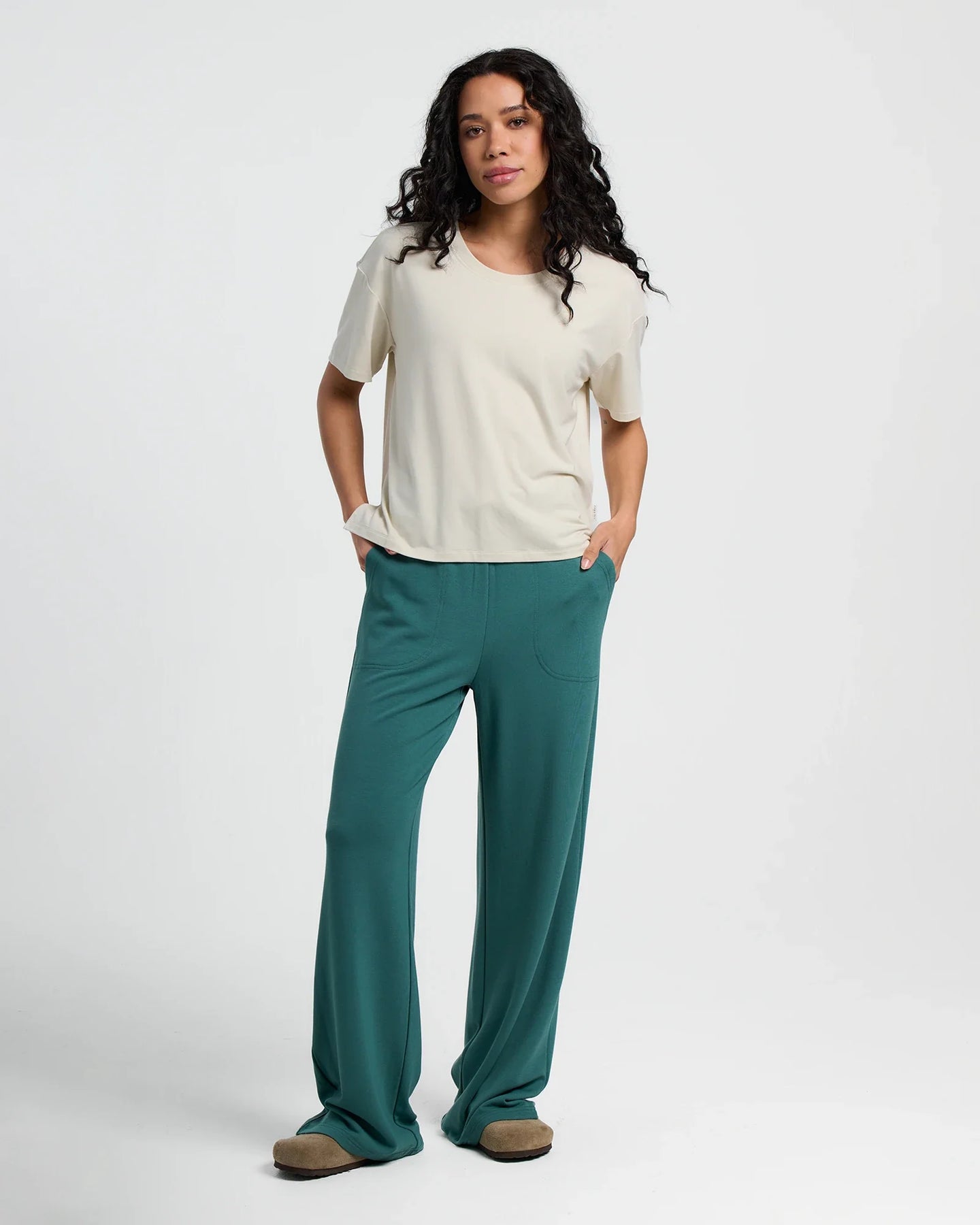 Women's Bamboo Lightweight Fleece Wide Leg Pant