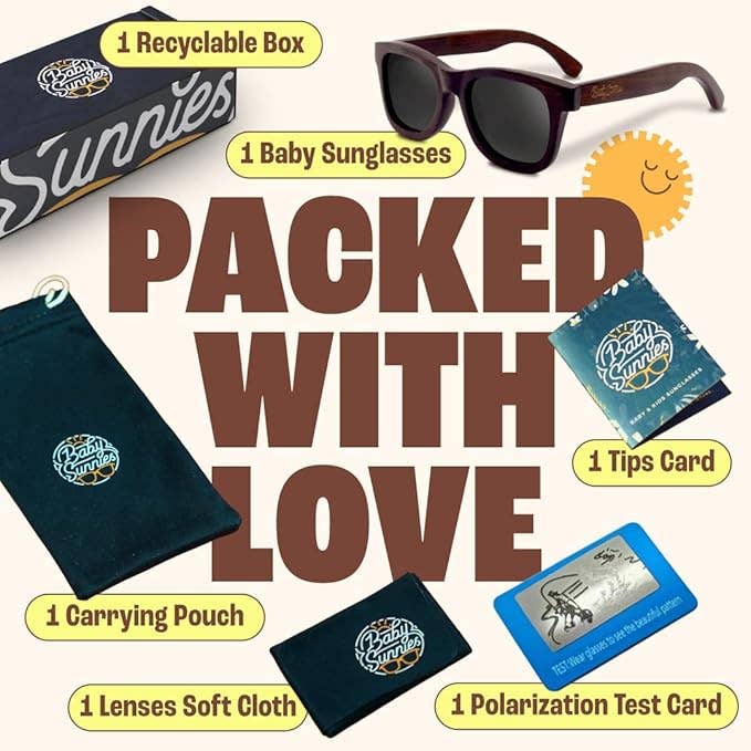 Baby Sunnies - Bamboo Polarized Kids Sunglasses UV Protection Ages 3-8