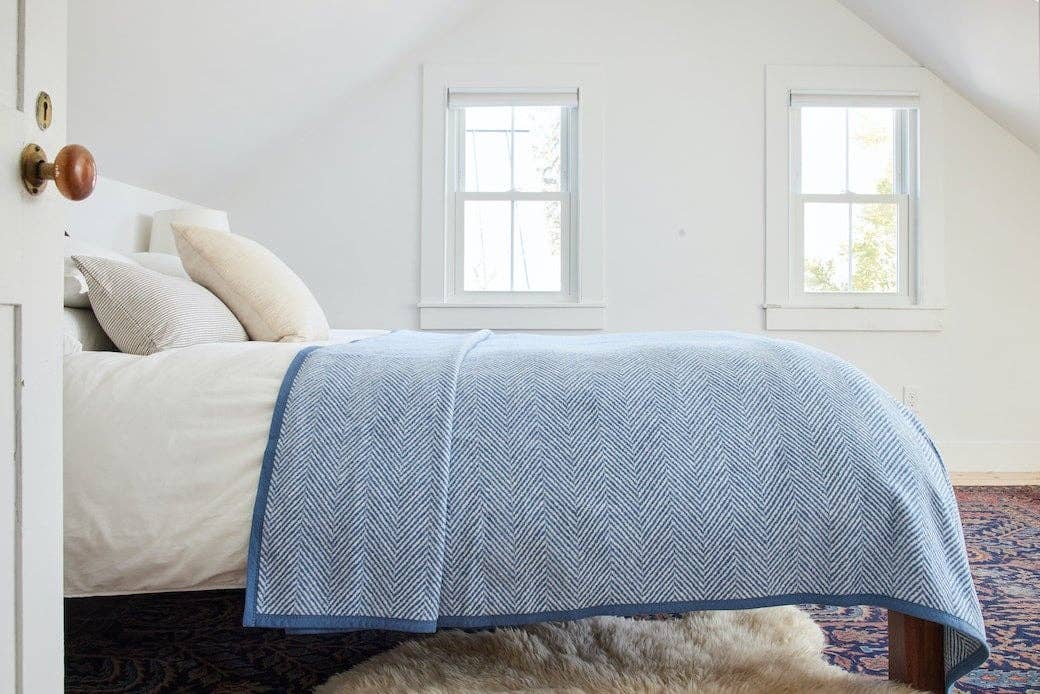 Chappy Wrap - Harborview Herringbone Cornflower Blanket