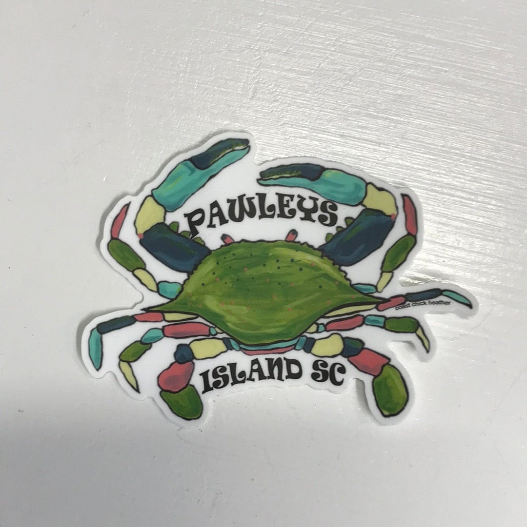 Coastal Chick Vinyl Stickers Pink Crab Stickers