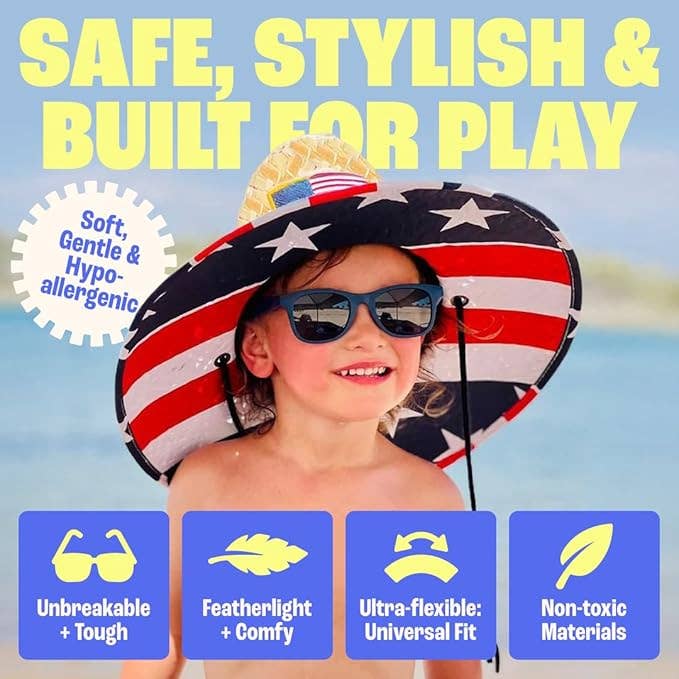Baby Sunnies - Black Kids Polarized Sunglasses UV Protection 3-8 Years