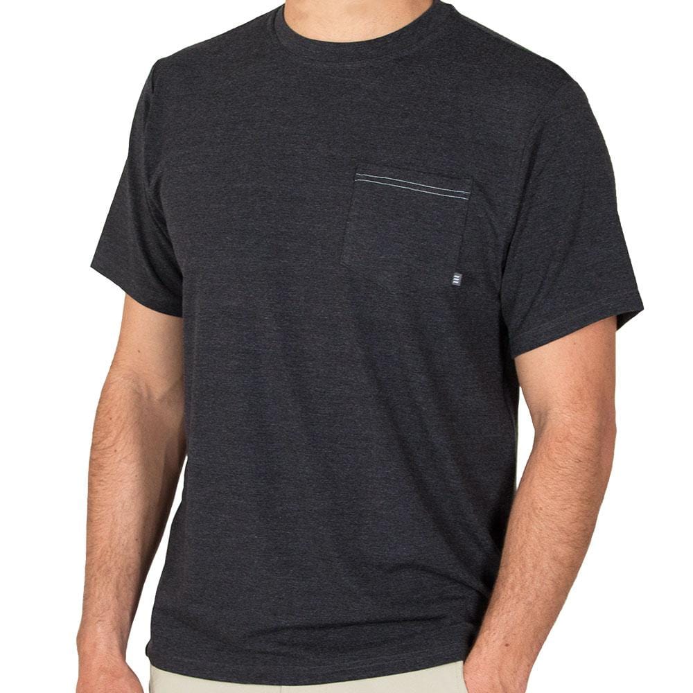 Free Fly Apparel T Shirts Heather Black / S Men's Bamboo Flex Pocket Tee