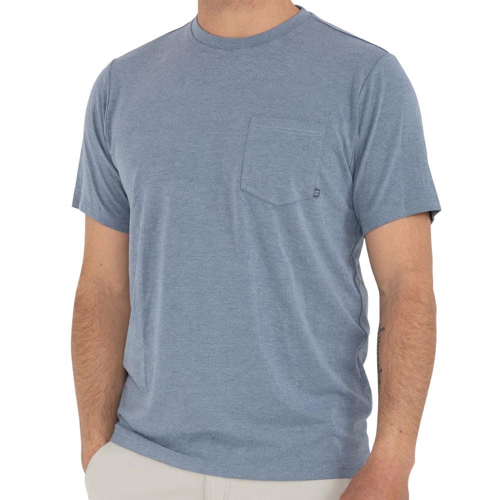 Free Fly Apparel T Shirts Heather Blue Dusk / S Men's Bamboo Flex Pocket Tee