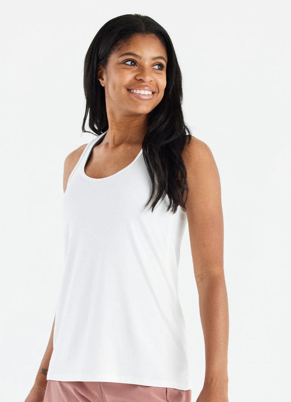 Free Fly Apparel Tank Tops Bright White / XS Women's Bamboo Motion Racerback Tank