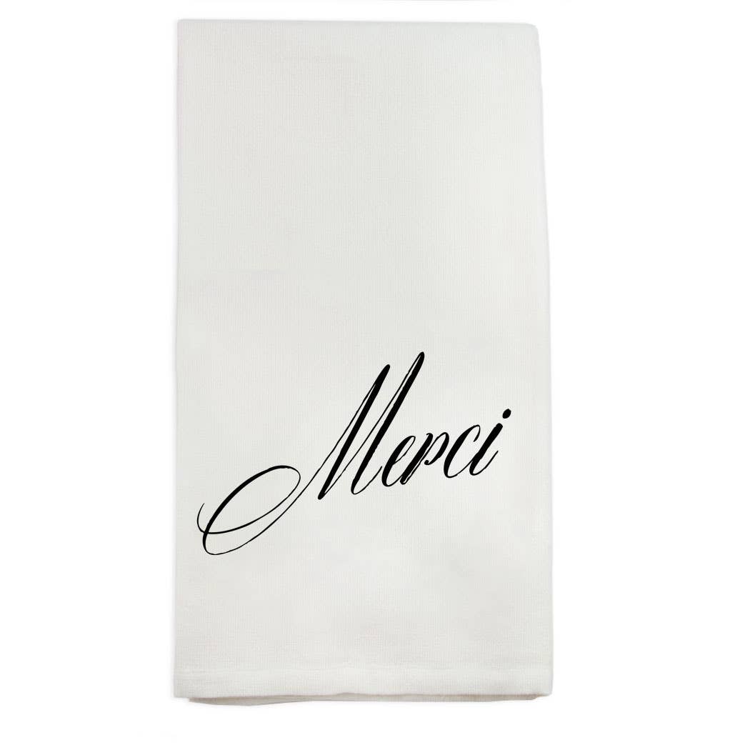 French Graffiti Merci Dishtowel