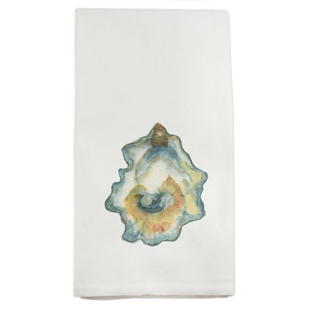French Graffiti Watercolor Oyster Dishtowel
