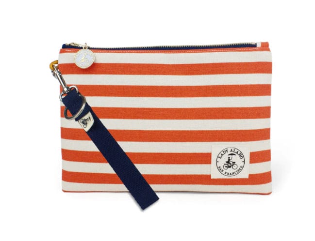 Lady Alamo Papaya Stripe Miss Zip Wristlet