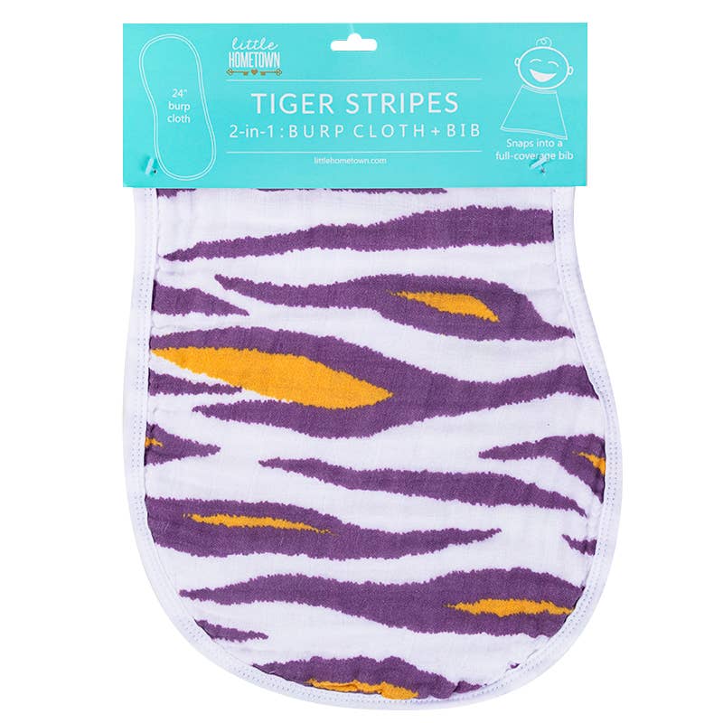 Little Hometown Tiger Stripes Burp and Bib