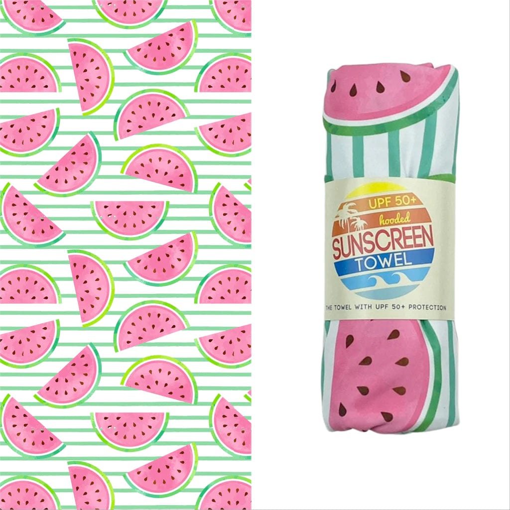 Luv Bug Co Beach Towels Hooded / Watermelon UPF 50+ Sunscreen Hooded Towels