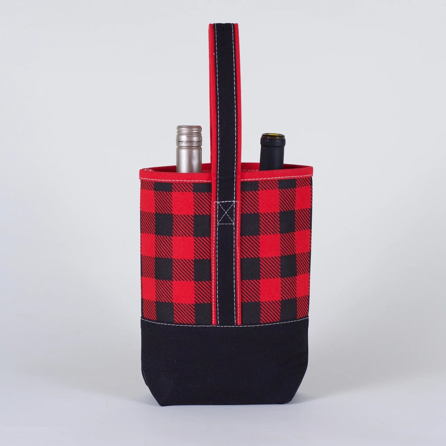 ShoreBags Bags Buffalo Check Wine Bag