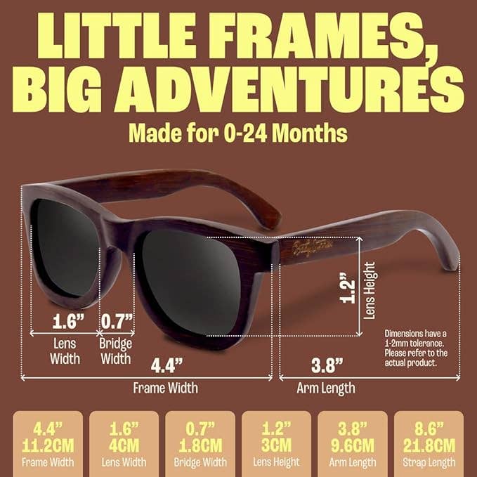 Baby Sunnies - Bamboo Polarized Kids Sunglasses UV Protection Ages 3-8