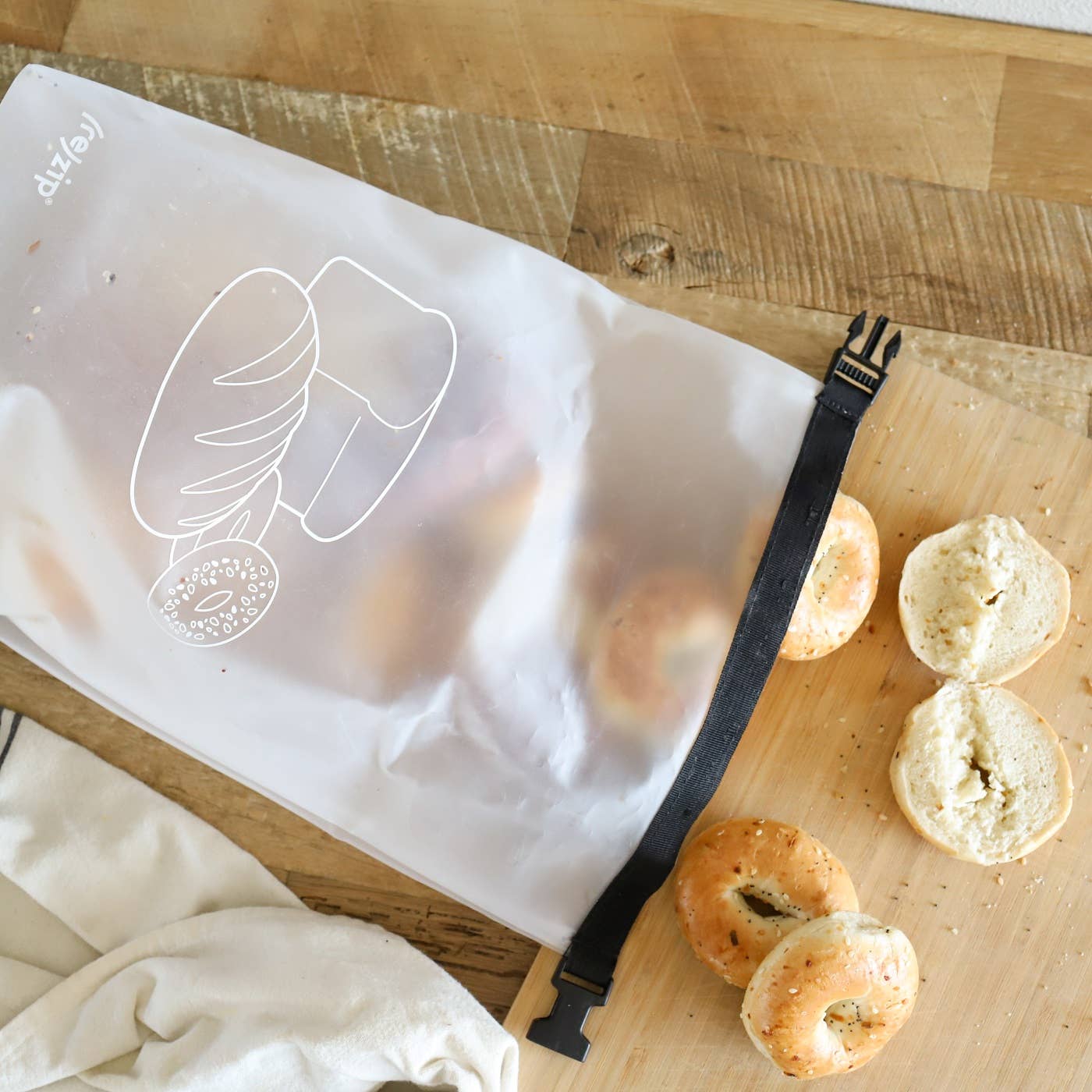 Rezip Co. - Reusable Roll Top Bread & Bagel Bag