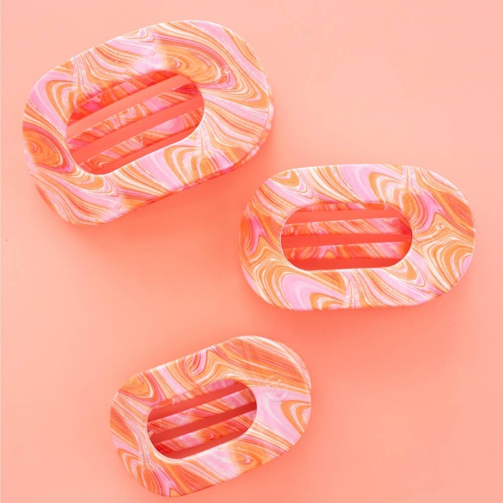 TELETIES - Just Keep Swimming | Medium | Flat Round Hair Clip