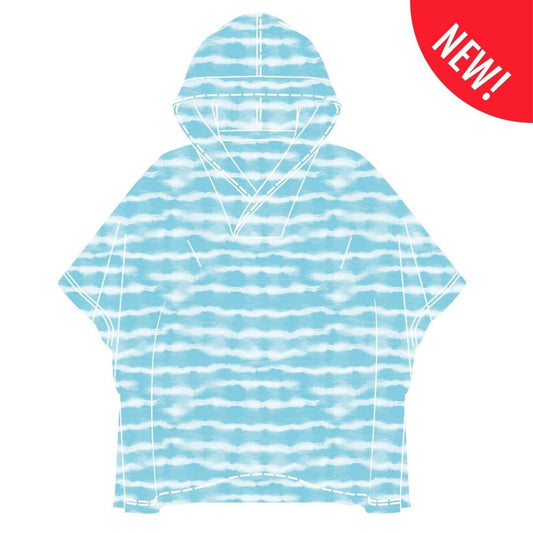 ROAM - Kids Hooded UPF 50+ Poncho (Blue Ripple)