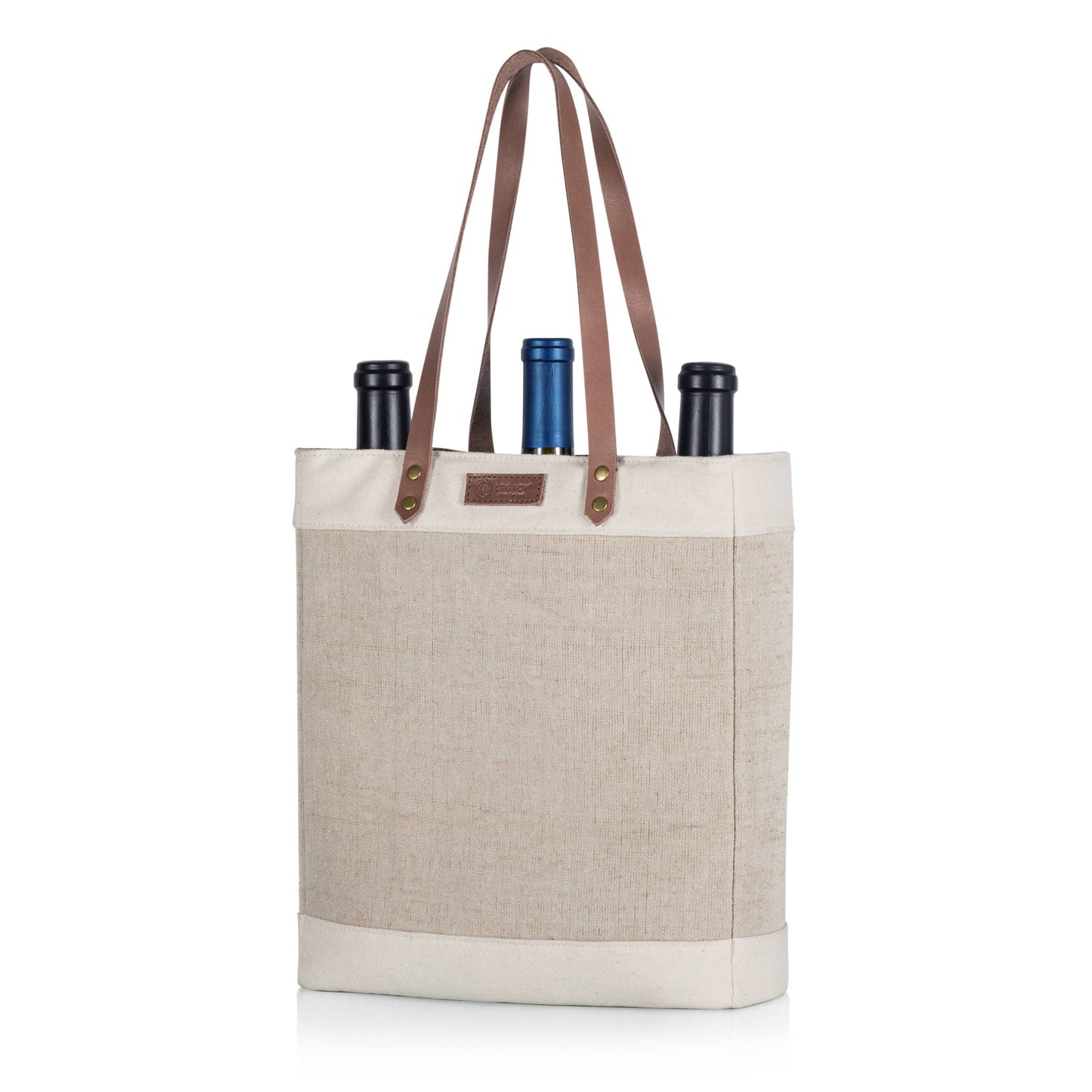 Picnic Time Family of Brands - Pinot Jute 3 Bottle Insulated Wine Bag