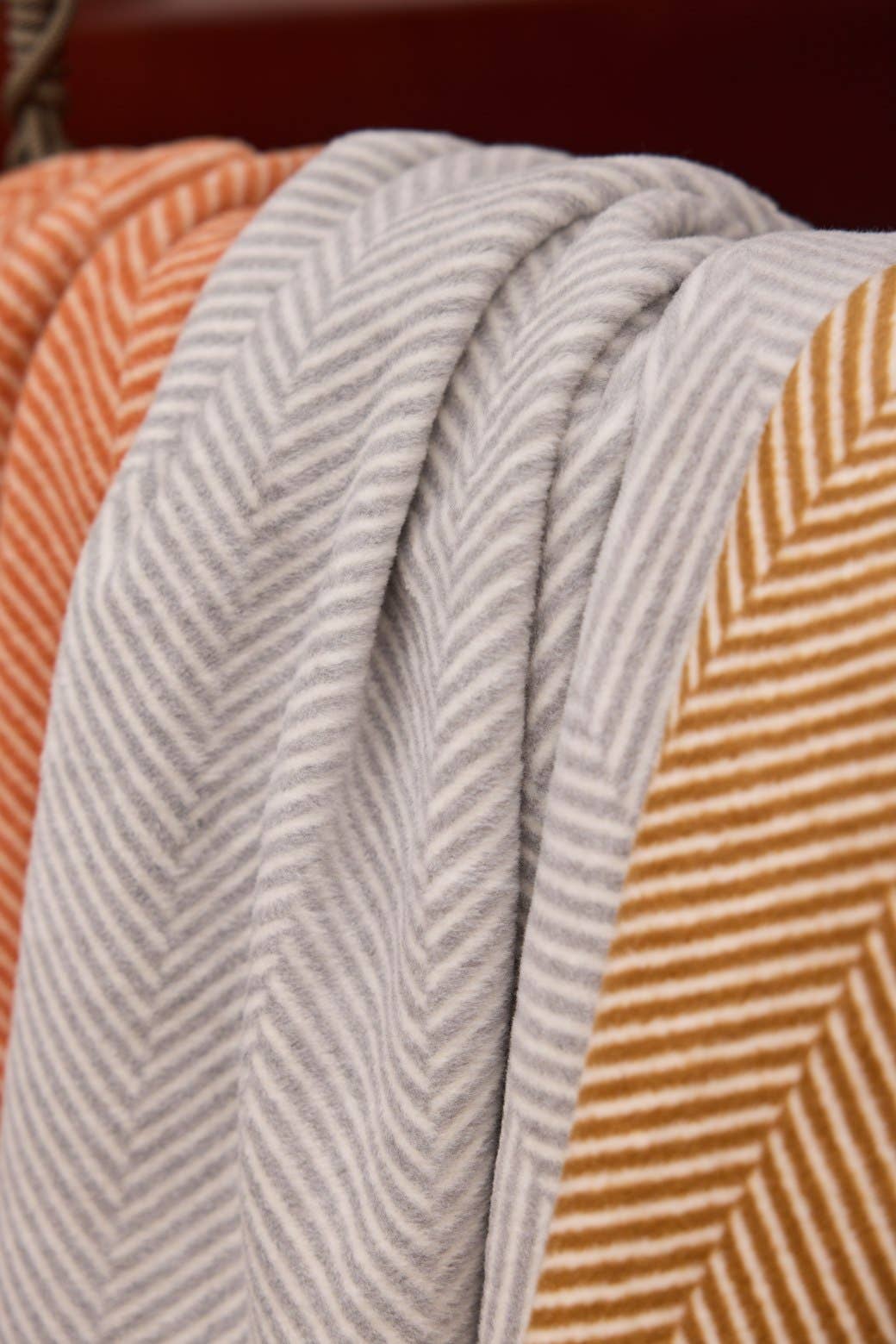 ChappyWrap - Harborview Herringbone Light Grey Blanket