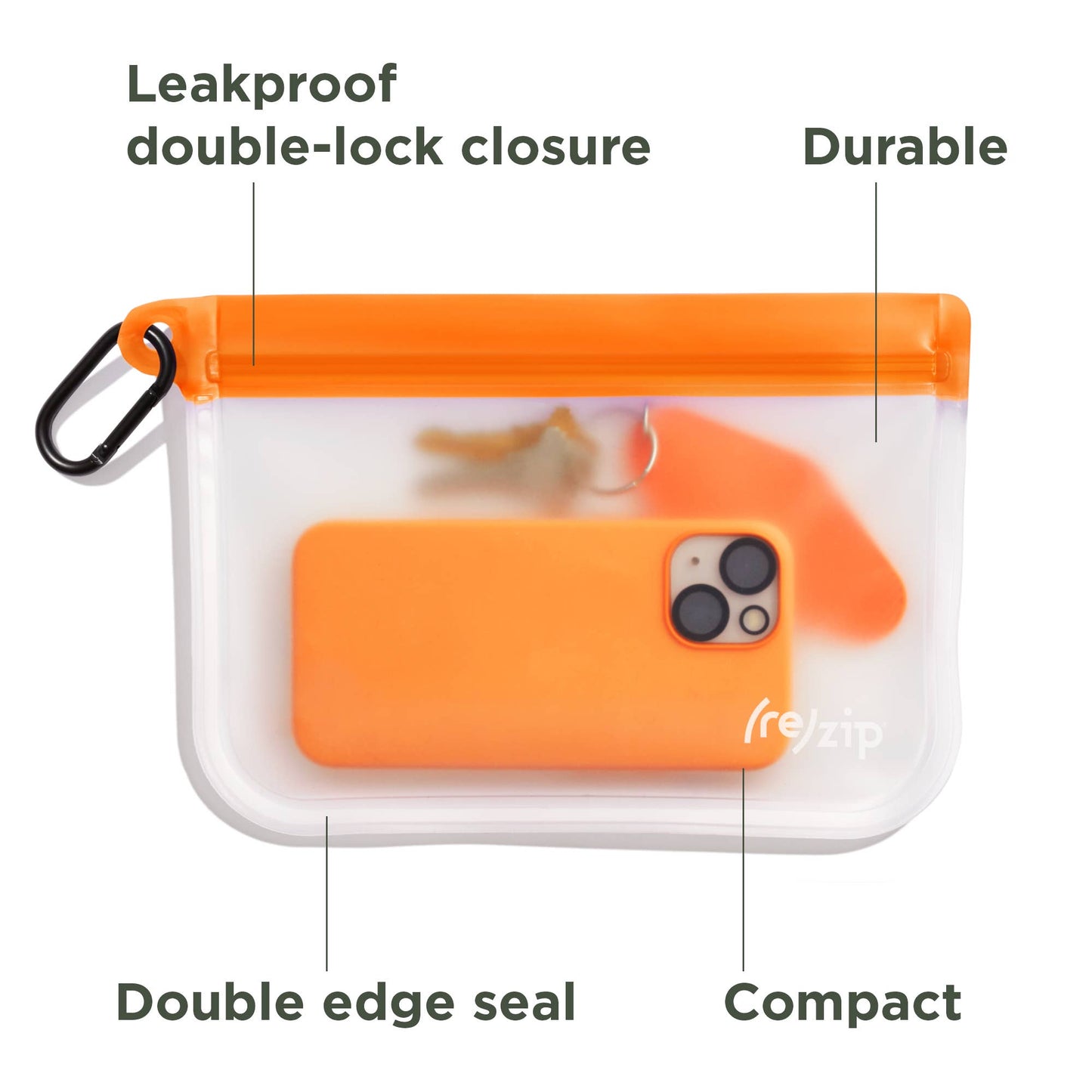 Rezip Co. - Take Me with You Bags (2) w/ Carabiner