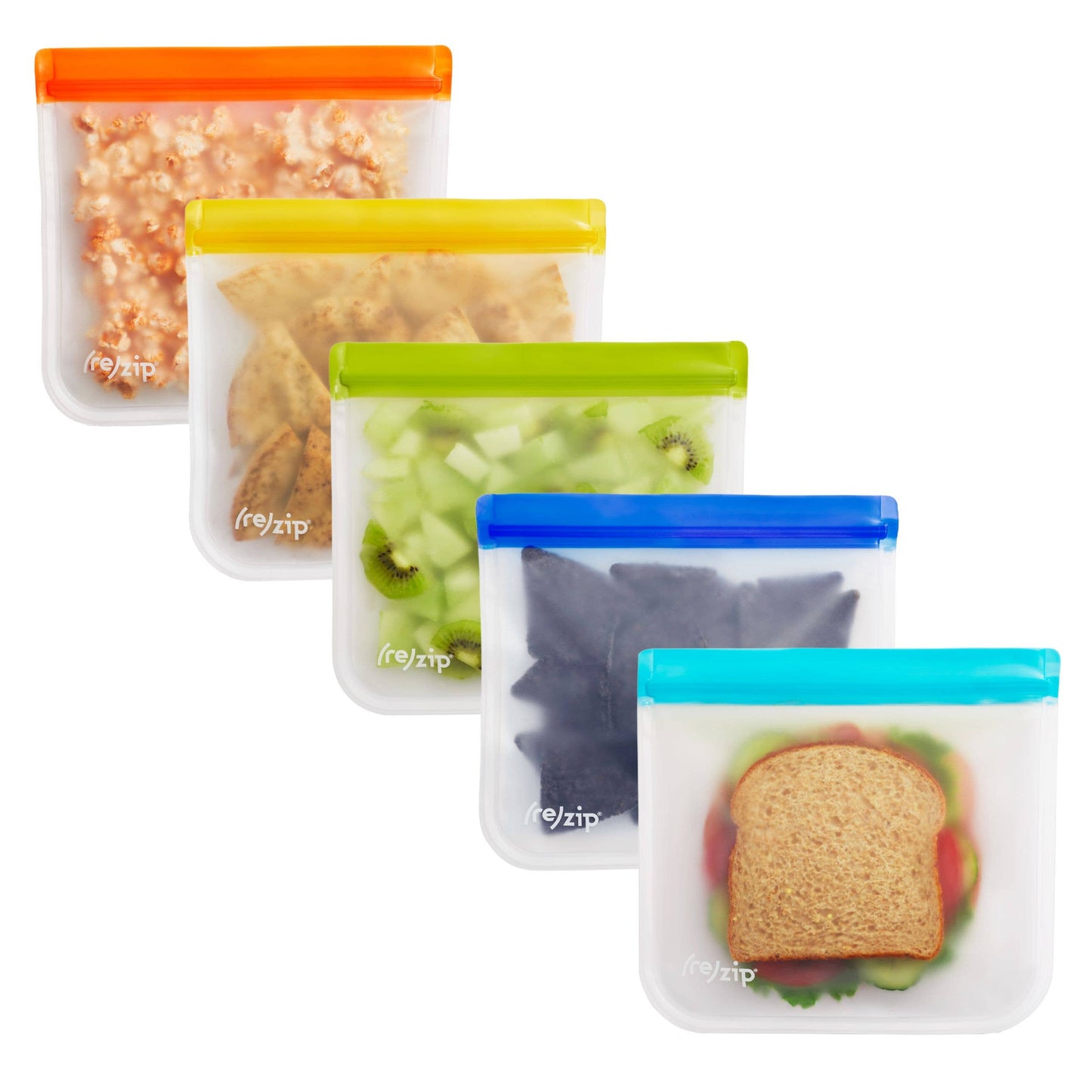 Rezip Co. - Reusable Flat Sandwich Bags - 5 Pack