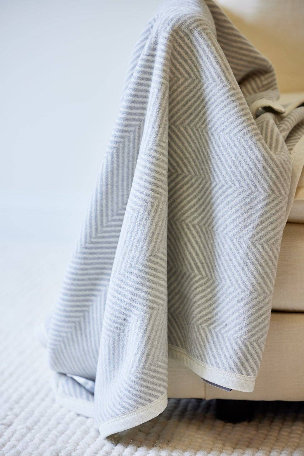 Chappy Wrap - Harborview Herringbone Light Grey Blanket