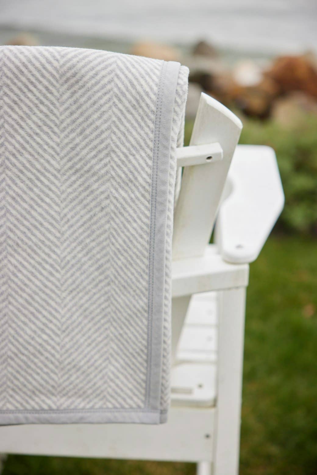 ChappyWrap - Harborview Herringbone Light Grey Blanket