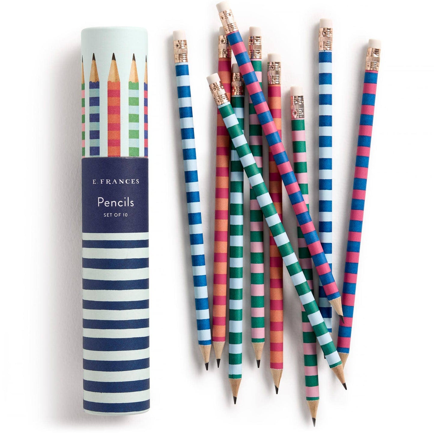 E. Frances Paper - Varsity Stripes Set of 10 Pencils