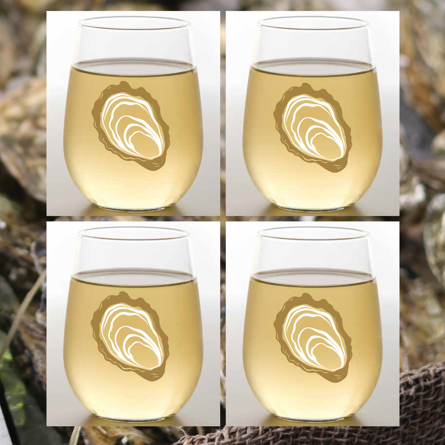 Wine-Oh! - OYSTERS METALLIC Tritan Unbreakable Stemless Wine Tumblers