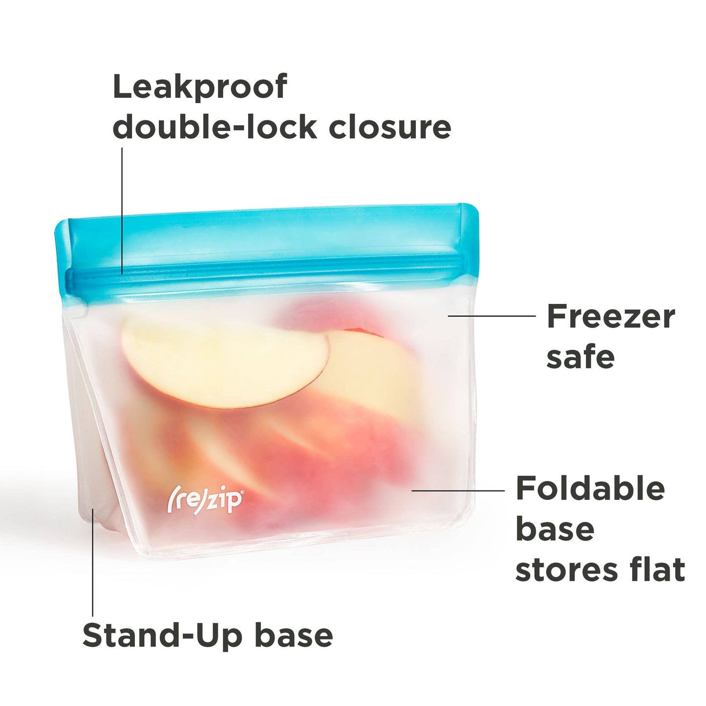 Rezip Co. - Reusable Stand-Up Storage Bags - Green Asst - 3 Piece Set