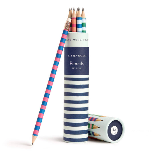 E. Frances Paper - Varsity Stripes Set of 10 Pencils