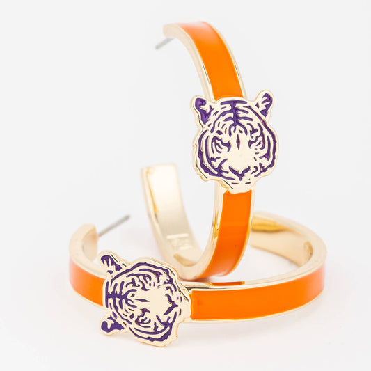Michelle McDowell - Earrings  The Clemson Tiger Hoop