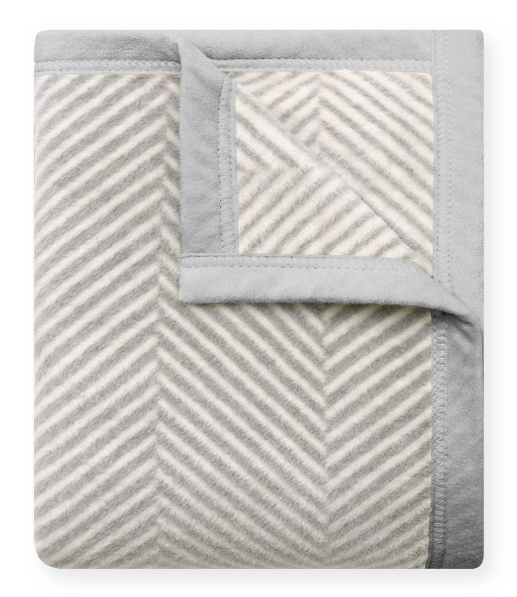 Chappy Wrap - Harborview Herringbone Light Grey Blanket