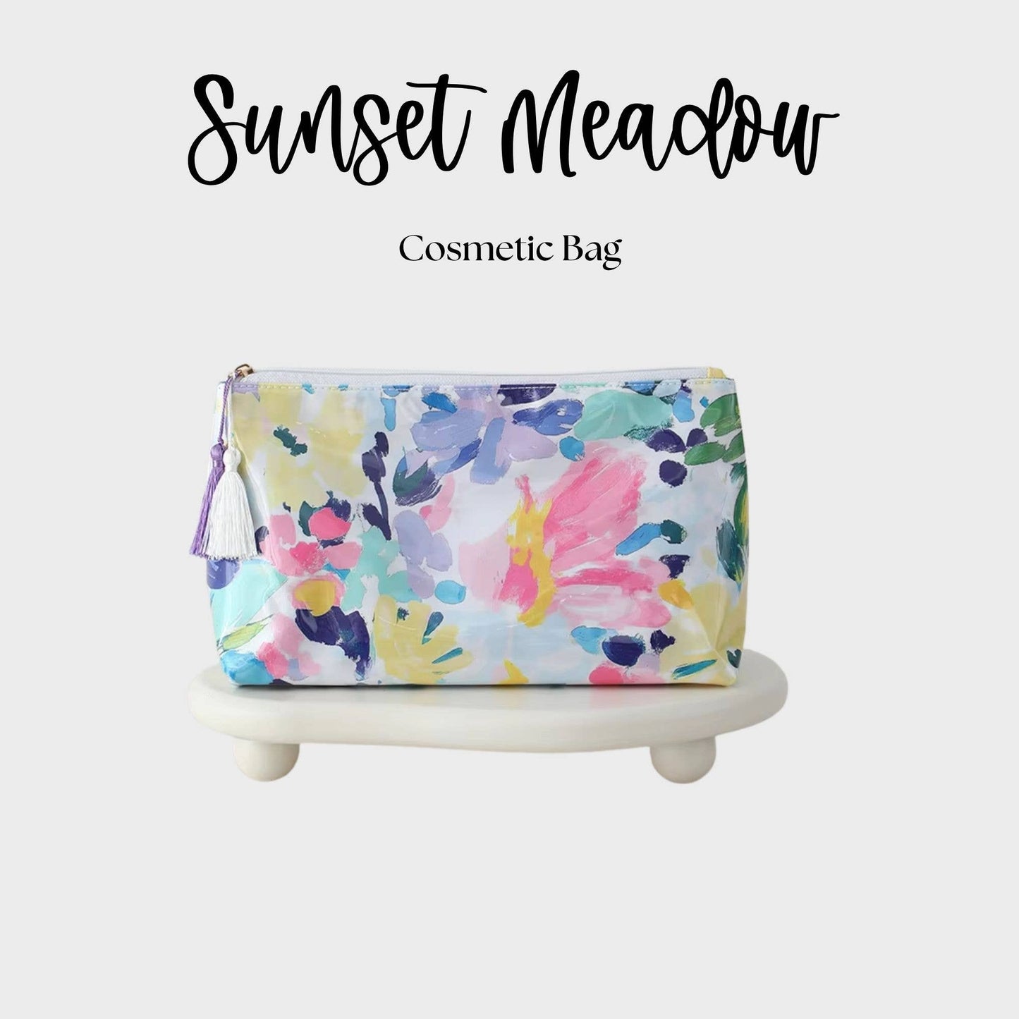 Southern My Sass - Waterproof Cosmetic Case PVC Make up Bag Sunset Meadow