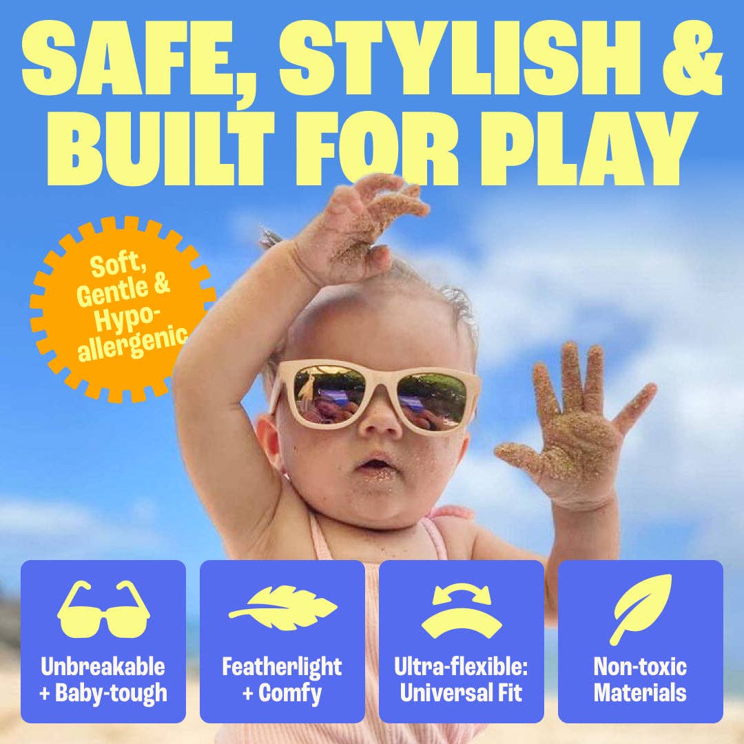 Baby Sunnies - Pink Starfish Baby Polarized Sunglasses Strap UV Protection