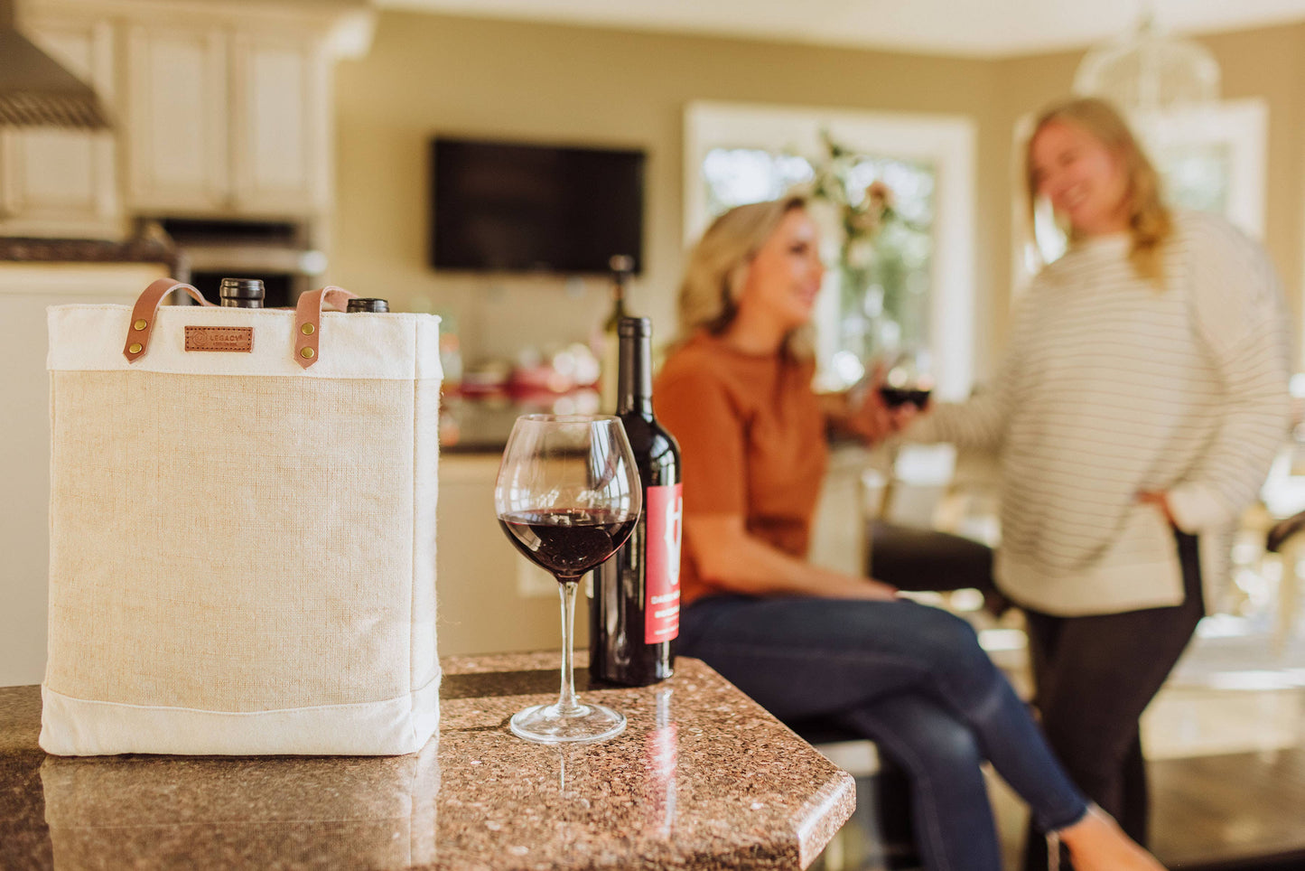 Picnic Time Family of Brands - Pinot Jute 3 Bottle Insulated Wine Bag