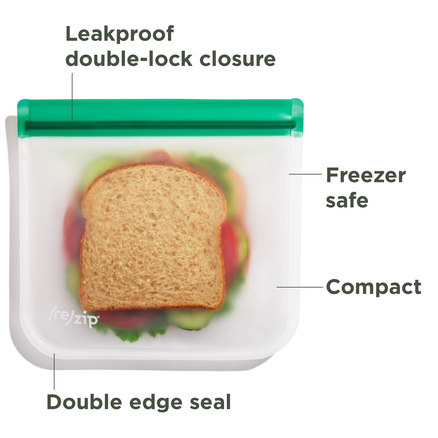 Rezip Co. - Reusable Flat Sandwich Bags - 5 Pack