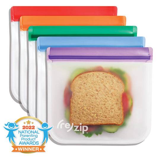 Rezip Co. - Reusable Flat Sandwich Bags - 5 Pack