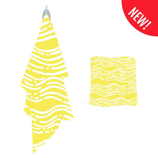 ROAM - UPF 50+ Pool & Beach Towel - Full Size (Yellow Wave)