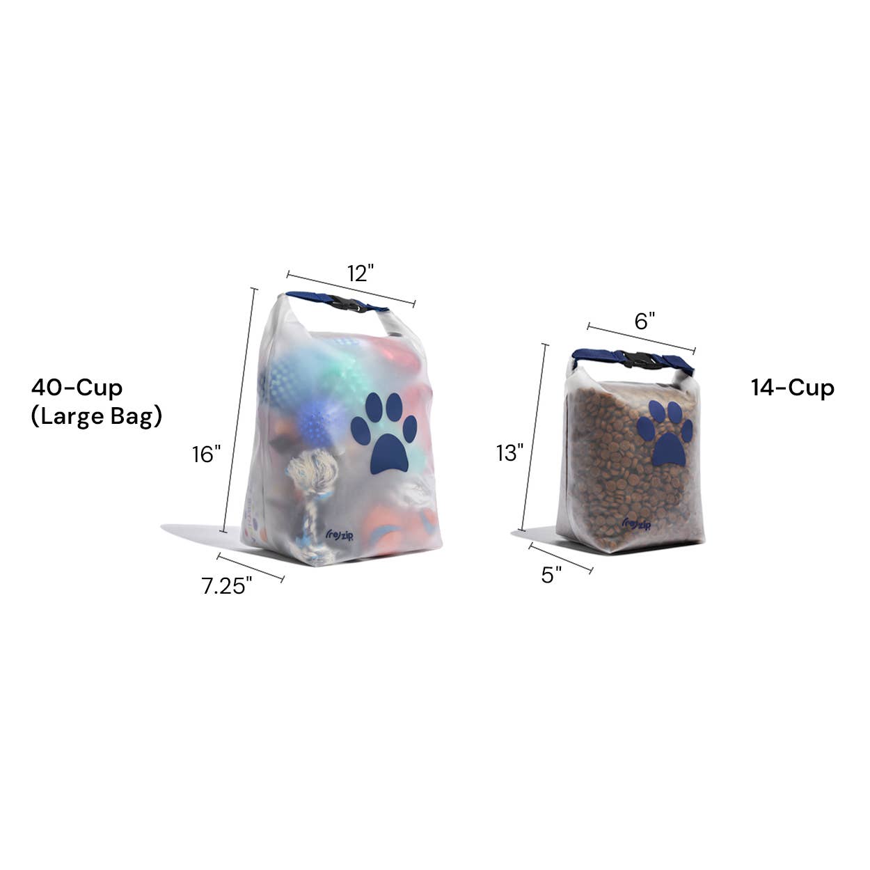 Rezip Co. - Reusable Roll Top Pet Food Storage Bag - Medium