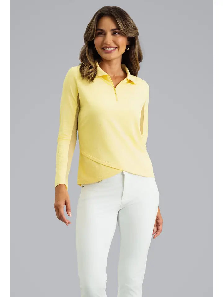 IBKUL Long Sleeve Zip Polo