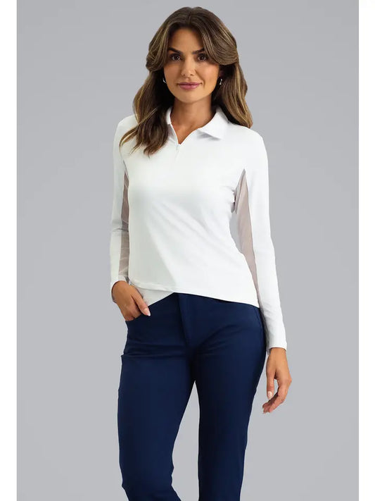 IBKUL Long Sleeve Zip Polo