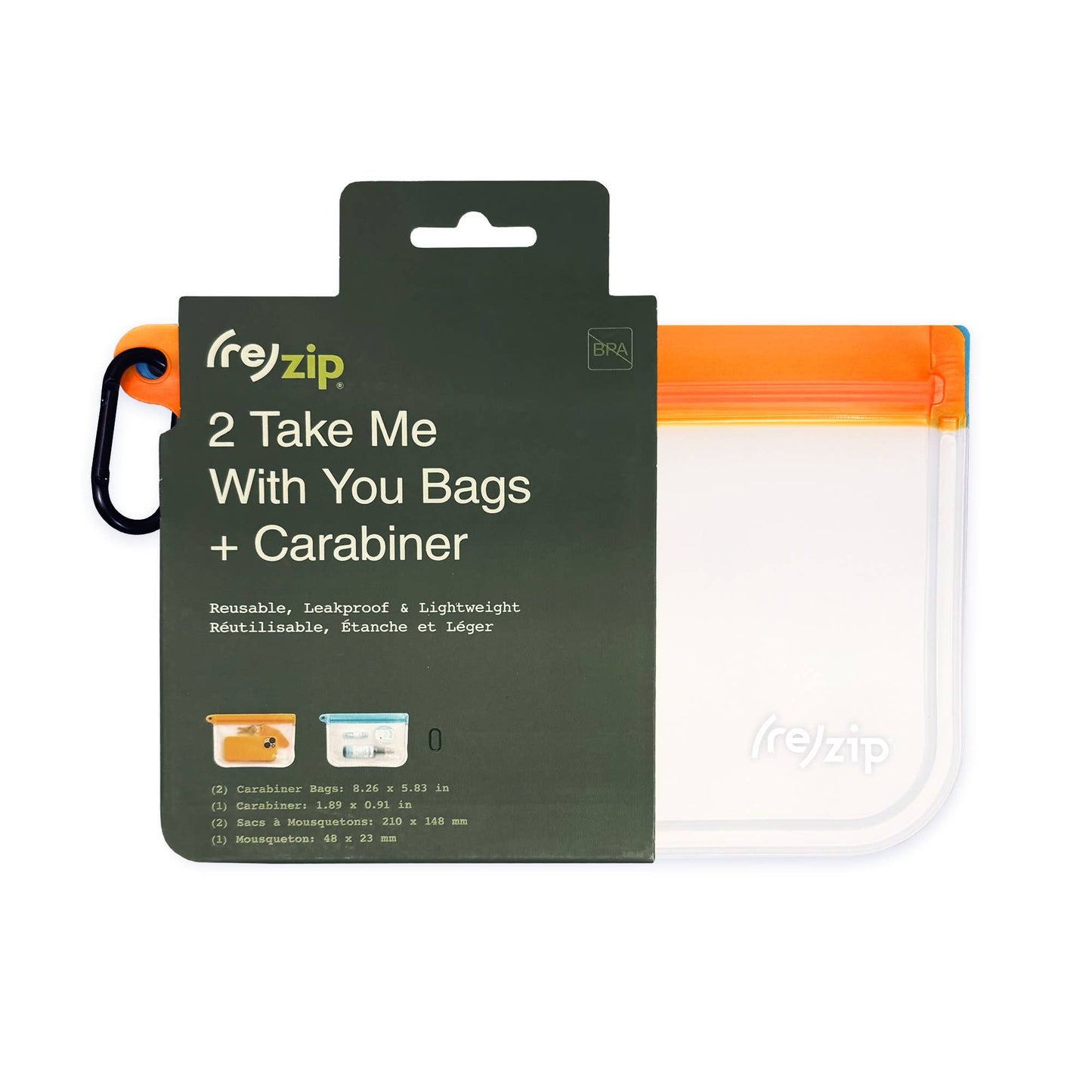 Rezip Co. - Take Me with You Bags (2) w/ Carabiner