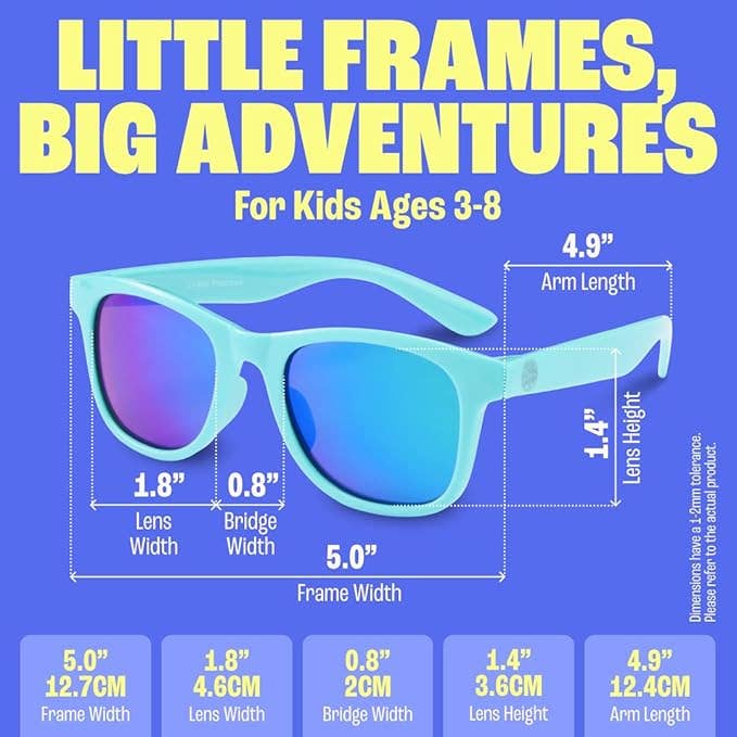 Baby Sunnies - Sky Blue Kids Polarized Sunglasses UV400 Protection 3-8 Age