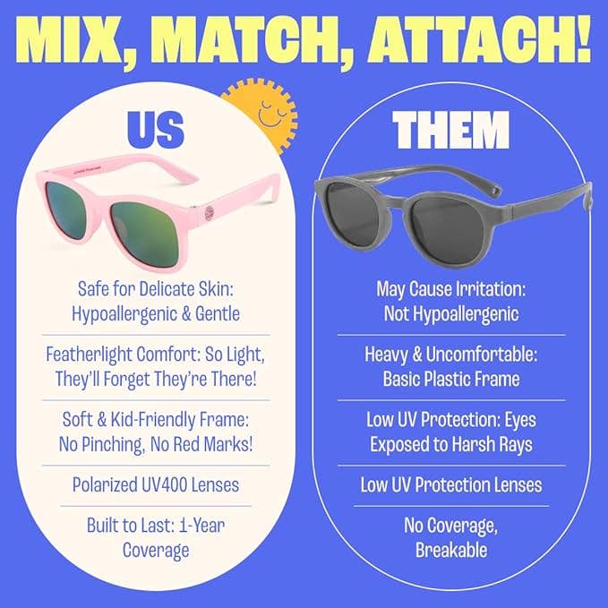 Baby Sunnies - Barbie Pink Kids Polarized Sunglasses UV Protection 3-8