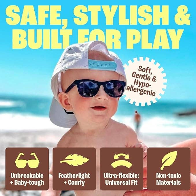 Baby Sunnies - Bamboo Polarized Kids Sunglasses UV Protection Ages 3-8