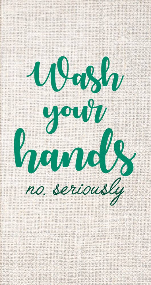 Boston International Napkins Paper Guest Towel Napkins Pack of 16 Wash Your Hands