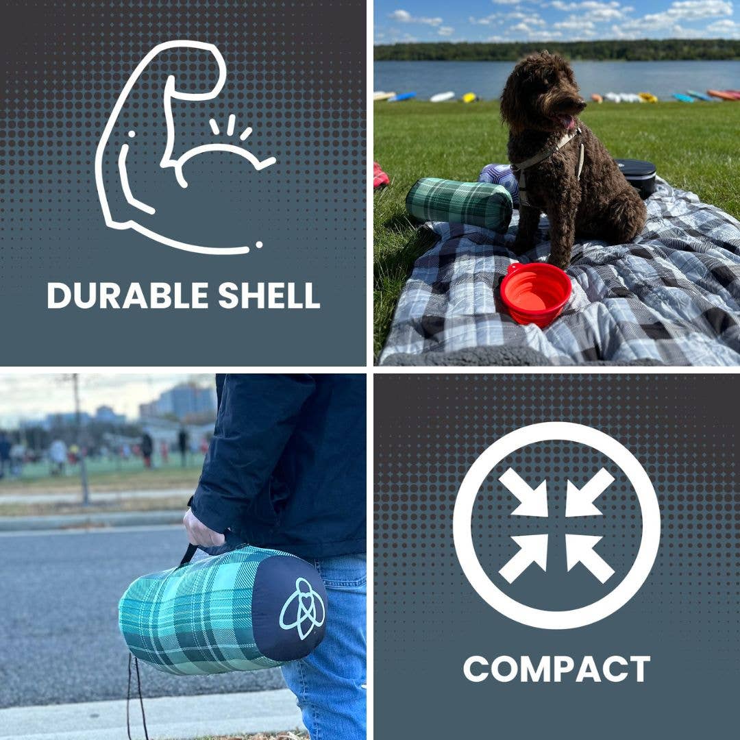 ROAM - Blanket - Wearable, Weatherproof Sherpa Blanket (Stonebrook Plaid)