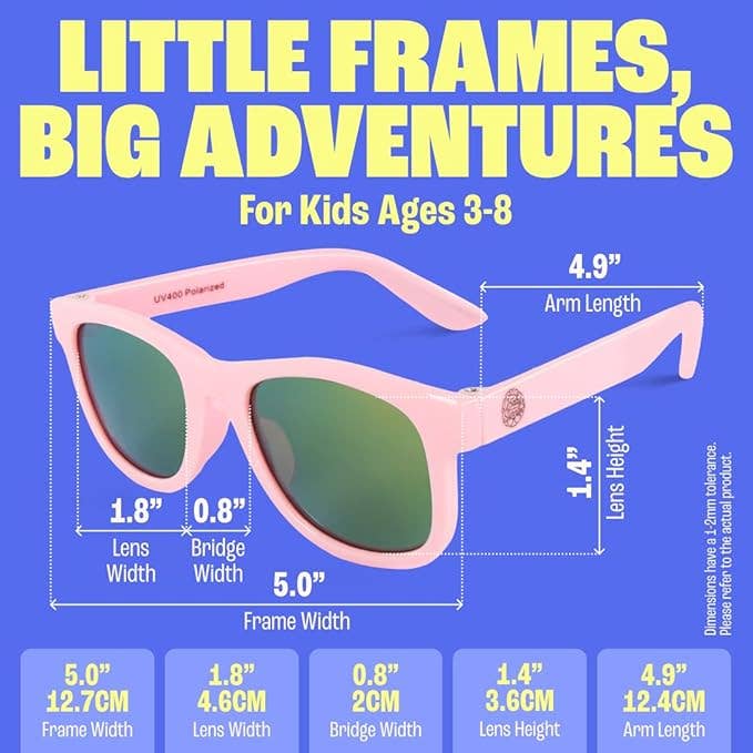 Baby Sunnies - Barbie Pink Kids Polarized Sunglasses UV Protection 3-8